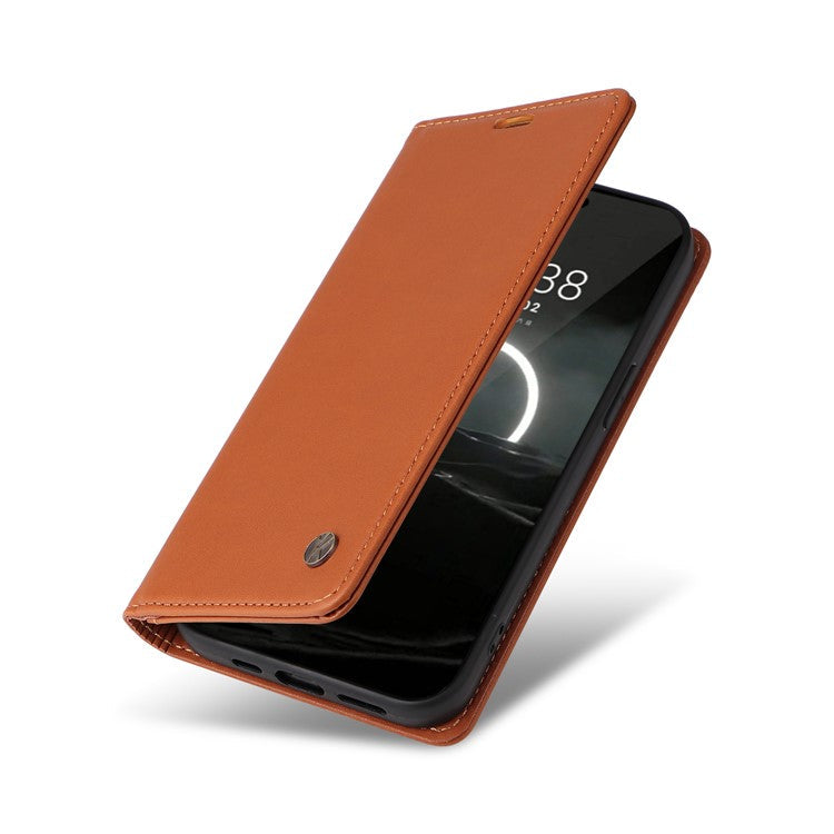 YIKATU YK-001 For Huawei Pura 70 Case Leather Phone Cover Card Slot Stand Strong Magnetic - Brown