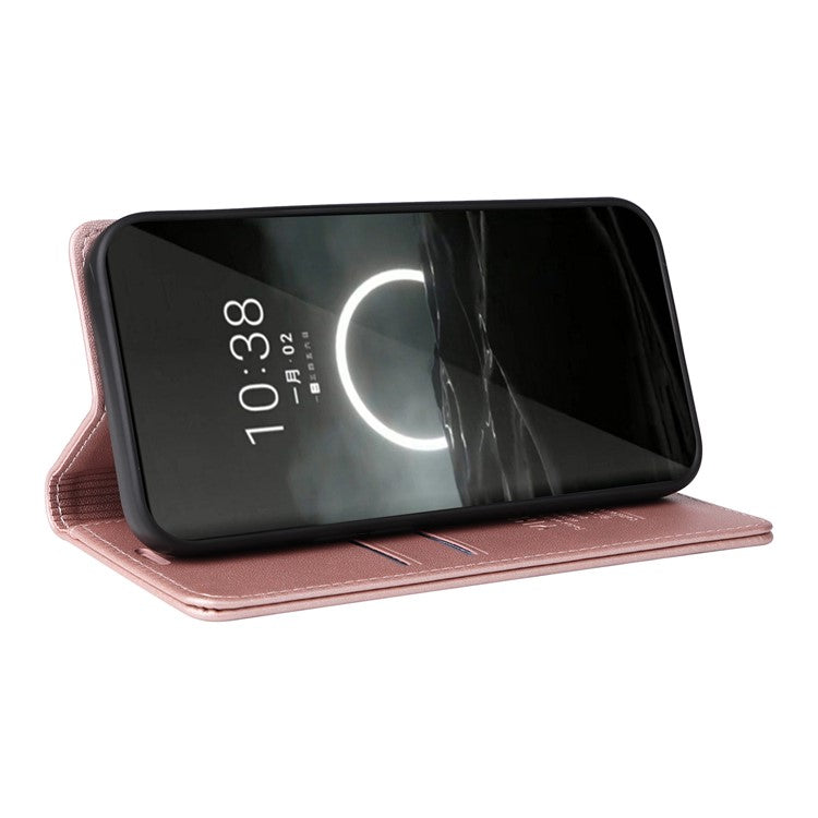YIKATU YK-001 For Huawei Pura 70 Case Leather Phone Cover Card Slot Stand Strong Magnetic - Rose Gold