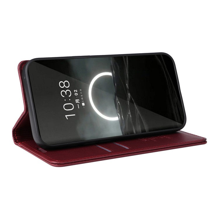 YIKATU YK-001 For Huawei Pura 70 Case Leather Phone Cover Card Slot Stand Strong Magnetic - Wine Red