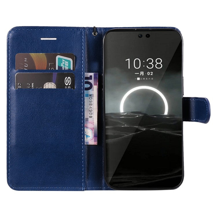 KT Leather Series-2 for Huawei Pura 70 Case Flip Folio Leather Cell Phone Cover Card Holder - Blue