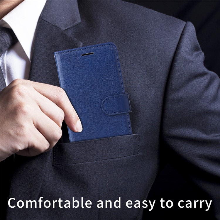 KT Leather Series-2 for Huawei Pura 70 Case Flip Folio Leather Cell Phone Cover Card Holder - Blue