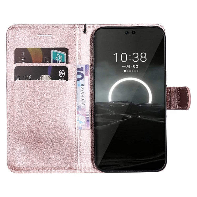 KT Leather Series-2 for Huawei Pura 70 Case Flip Folio Leather Cell Phone Cover Card Holder - Rose Gold