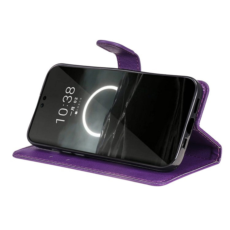 KT Leather Series-2 for Huawei Pura 70 Case Flip Folio Leather Cell Phone Cover Card Holder - Purple