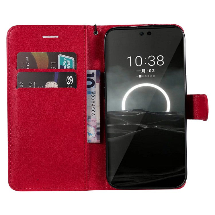 KT Leather Series-2 for Huawei Pura 70 Case Flip Folio Leather Cell Phone Cover Card Holder - Red