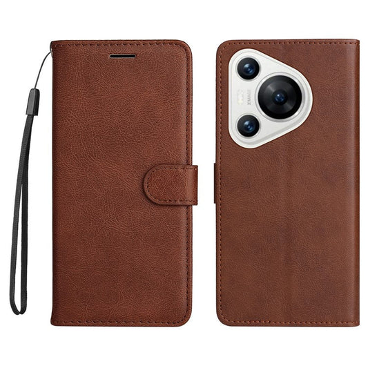 KT Leather Series-2 for Huawei Pura 70 Case Flip Folio Leather Cell Phone Cover Card Holder - Brown