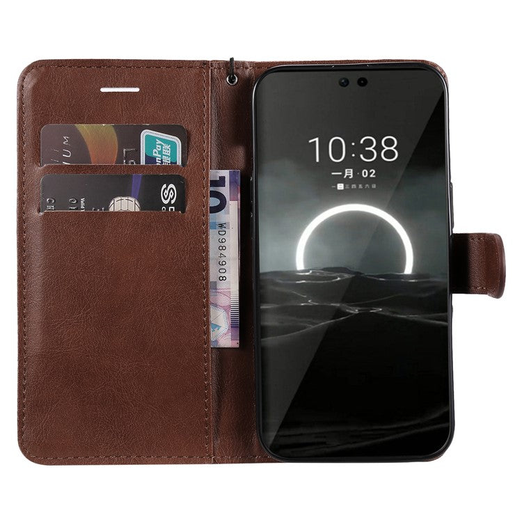 KT Leather Series-2 for Huawei Pura 70 Case Flip Folio Leather Cell Phone Cover Card Holder - Brown