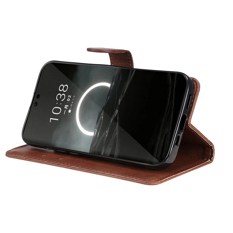 KT Leather Series-2 for Huawei Pura 70 Case Flip Folio Leather Cell Phone Cover Card Holder - Brown
