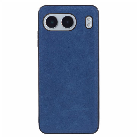 For OnePlus Nord 4 Case Leather Coated PC+TPU Retro Phone Back Cover - Blue
