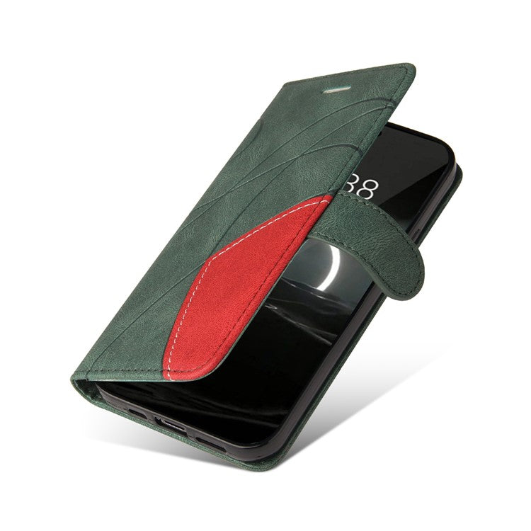 KT Leather Series-1 For Huawei Pura 70 Wallet Case Two-Color Splicing Stand Leather Phone Cover - Green