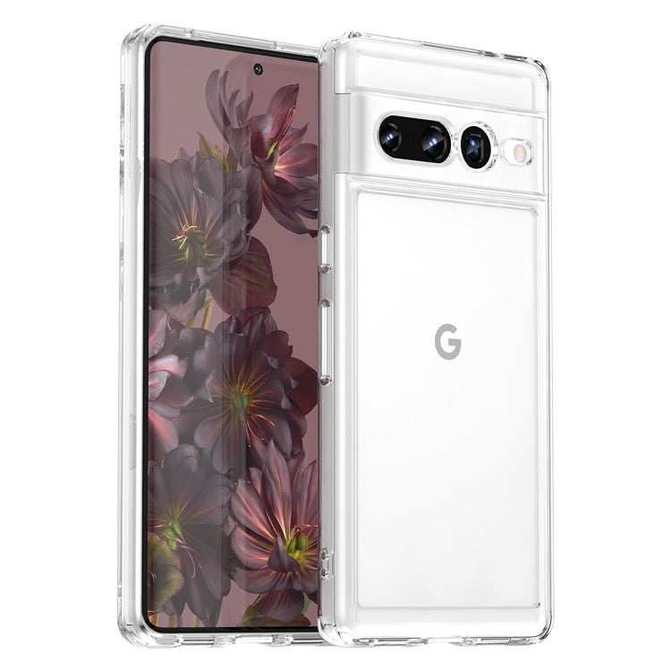 Candy Series Phone Case for Google Pixel 7 Pro, Airbag Corner Scratch-resistant Soft TPU Back Cover - Transparent