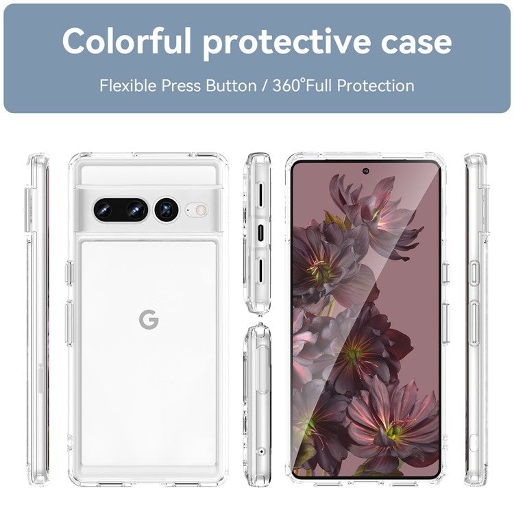 Candy Series Phone Case for Google Pixel 7 Pro, Airbag Corner Scratch-resistant Soft TPU Back Cover - Transparent