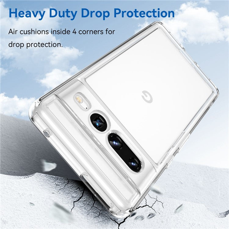 Candy Series Phone Case for Google Pixel 7 Pro, Airbag Corner Scratch-resistant Soft TPU Back Cover - Transparent
