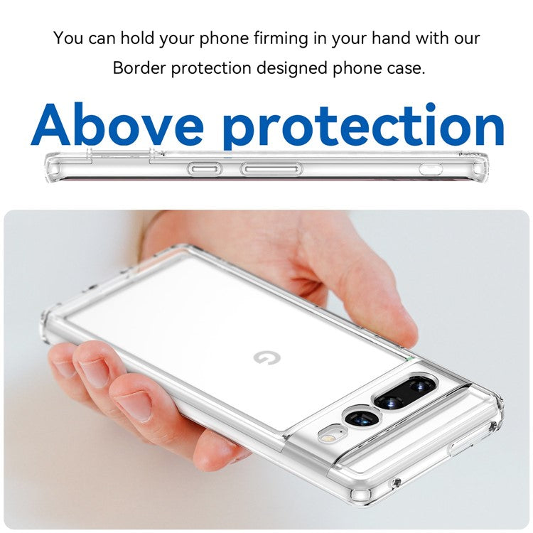 Candy Series Phone Case for Google Pixel 7 Pro, Airbag Corner Scratch-resistant Soft TPU Back Cover - Transparent