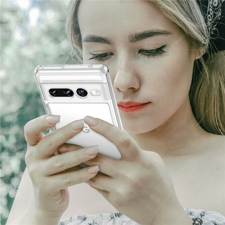 Candy Series Phone Case for Google Pixel 7 Pro, Airbag Corner Scratch-resistant Soft TPU Back Cover - Transparent