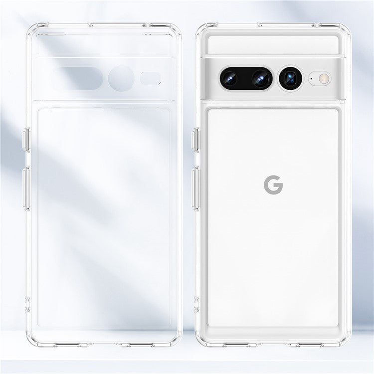 Candy Series Phone Case for Google Pixel 7 Pro, Airbag Corner Scratch-resistant Soft TPU Back Cover - Transparent