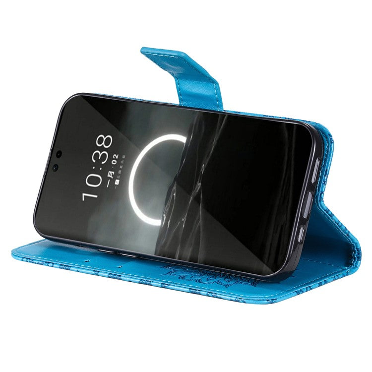 KT Imprinting Flower Series-1 For Huawei Pura 70 Case Leather Sunflower Phone Cover Stand Card Slot - Blue