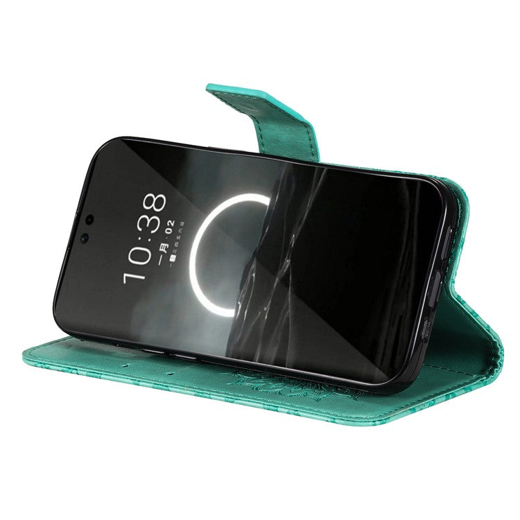 KT Imprinting Flower Series-1 For Huawei Pura 70 Case Leather Sunflower Phone Cover Stand Card Slot - Green