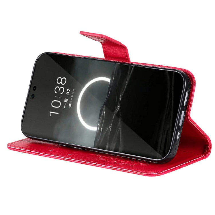 KT Imprinting Flower Series-1 For Huawei Pura 70 Case Leather Sunflower Phone Cover Stand Card Slot - Red