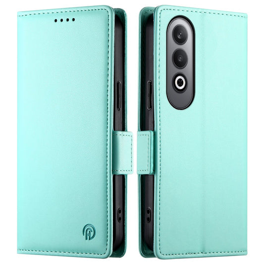 DF-010 For Oppo K12 / OnePlus Nord CE4 5G Stand Case Anti-Drop PU Leather Wallet Phone Cover - Mint Green