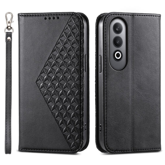 For Oppo K12 / OnePlus Nord CE4 5G Case Calf Texture PU Leather Phone Cover with Wallet - Black