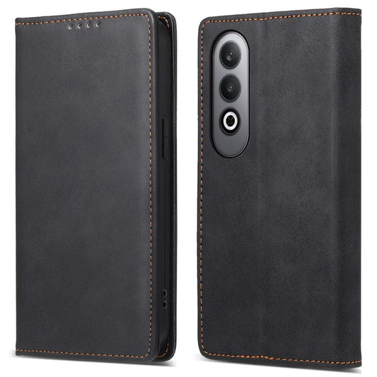 DF-05 For Oppo K12 / OnePlus Nord CE4 5G Case RFID Blocking PU Leather Wallet Phone Cover - Black