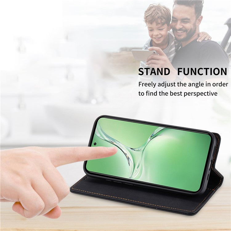 DF-05 For Oppo K12 / OnePlus Nord CE4 5G Case RFID Blocking PU Leather Wallet Phone Cover - Black