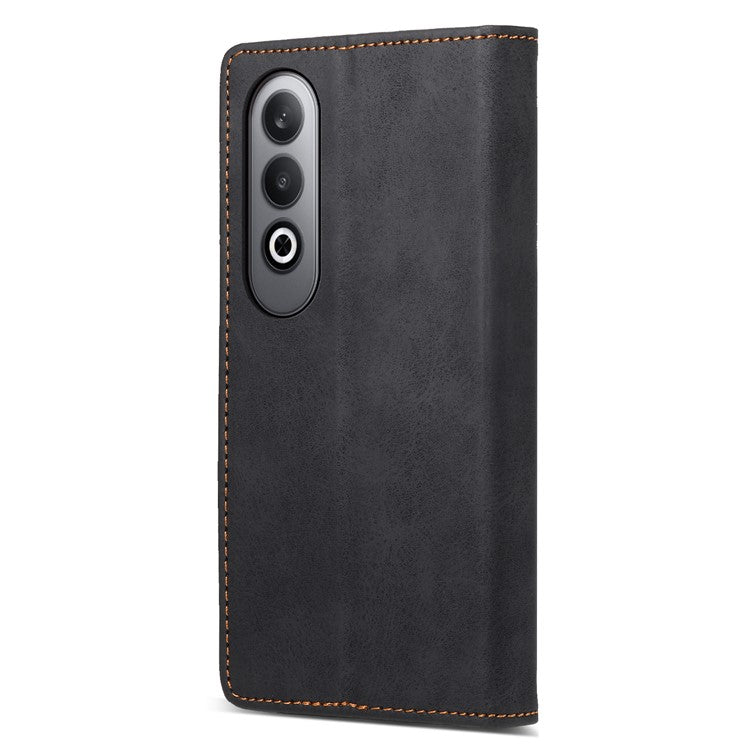 DF-05 For Oppo K12 / OnePlus Nord CE4 5G Case RFID Blocking PU Leather Wallet Phone Cover - Black