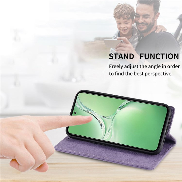DF-05 For Oppo K12 / OnePlus Nord CE4 5G Case RFID Blocking PU Leather Wallet Phone Cover - Purple