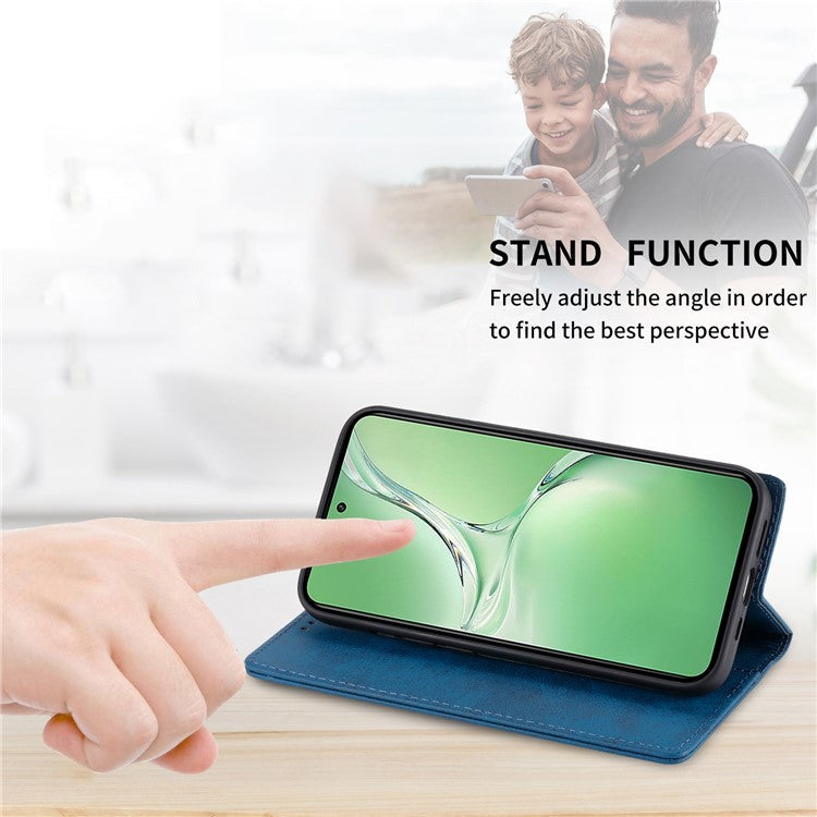 DF-05 For Oppo K12 / OnePlus Nord CE4 5G Case RFID Blocking PU Leather Wallet Phone Cover - Blue