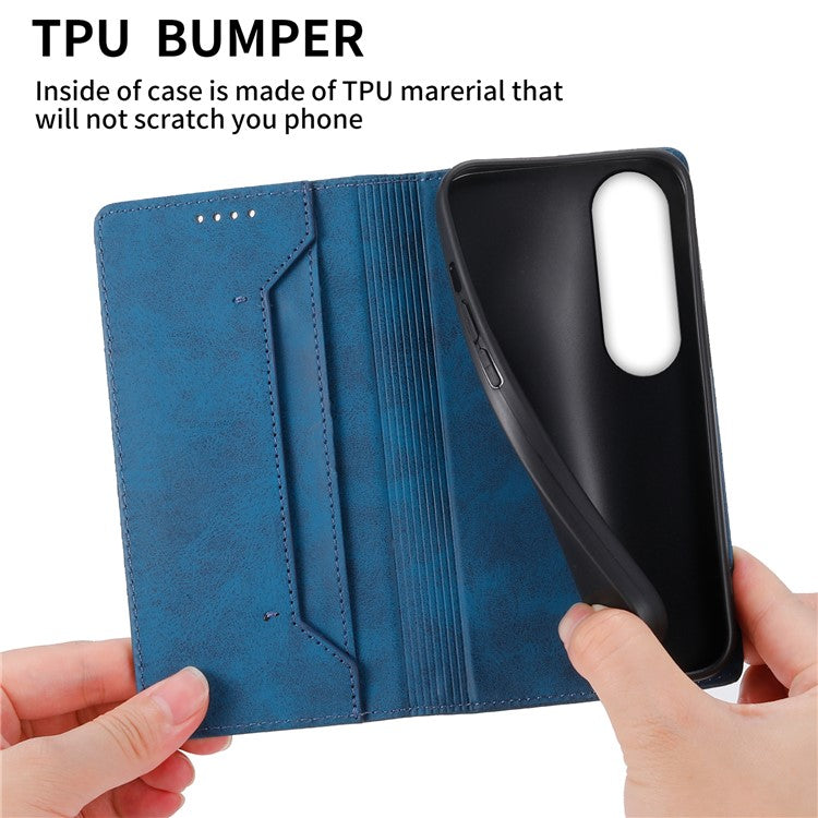 DF-05 For Oppo K12 / OnePlus Nord CE4 5G Case RFID Blocking PU Leather Wallet Phone Cover - Blue