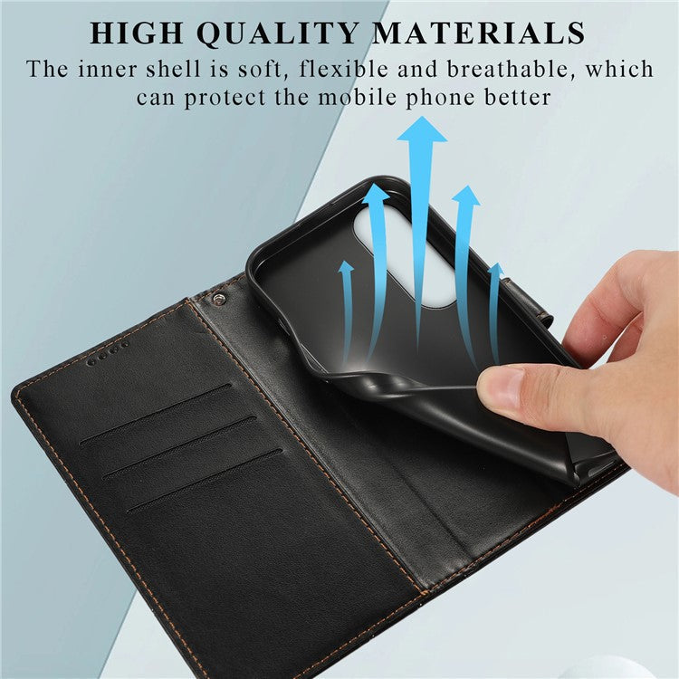 DF-06 For Oppo K12 / Nord CE4 5G Phone Case Leather Flip Wallet Cover Line Imprint - Black