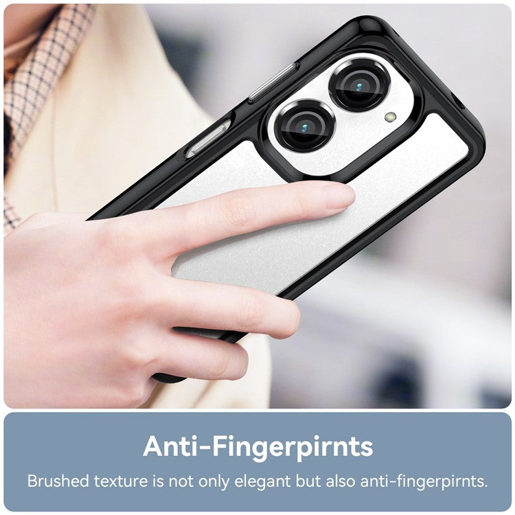 For Asus Zenfone 9 5G / 10 5G TPU + Acrylic Clear Back Phone Protective Case Anti-drop Anti-scratch Back Cover - Black