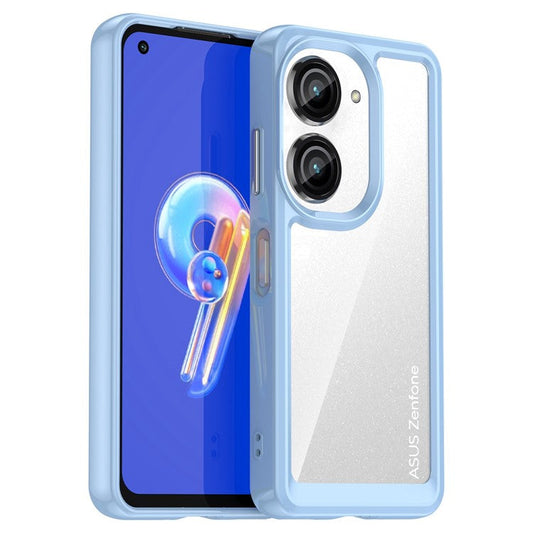 For Asus Zenfone 9 5G / 10 5G TPU + Acrylic Clear Back Phone Protective Case Anti-drop Anti-scratch Back Cover - Blue