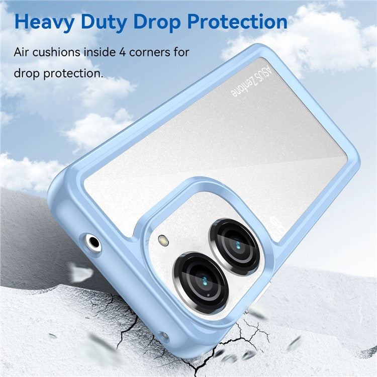 For Asus Zenfone 9 5G / 10 5G TPU + Acrylic Clear Back Phone Protective Case Anti-drop Anti-scratch Back Cover - Blue
