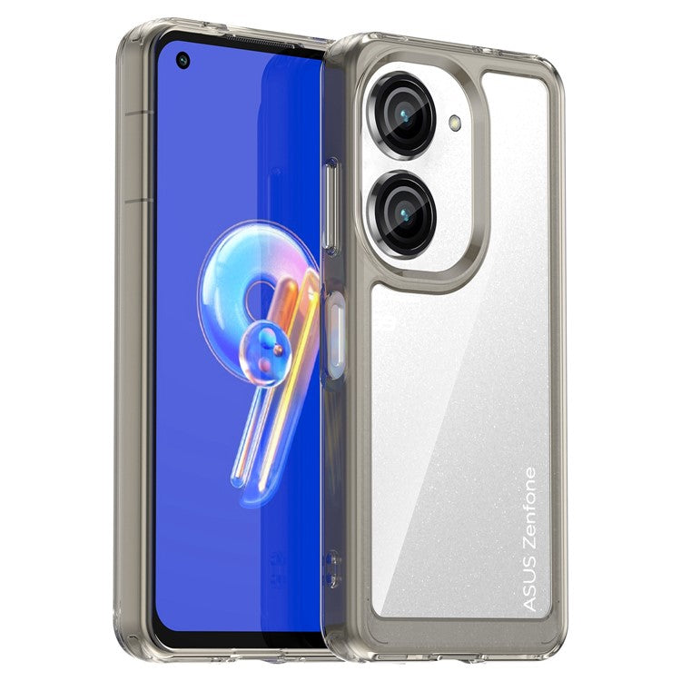 For Asus Zenfone 9 5G / 10 5G TPU + Acrylic Clear Back Phone Protective Case Anti-drop Anti-scratch Back Cover - Transparent Grey