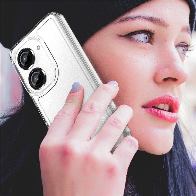 For Asus Zenfone 9 5G / 10 5G TPU + Acrylic Clear Back Phone Protective Case Anti-drop Anti-scratch Back Cover - Transparent