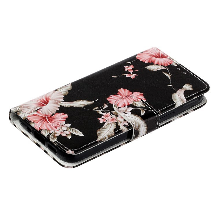 For Google Pixel 8a Case Leather Pattern Design Flip Wallet Phone Cover - Rhododendron