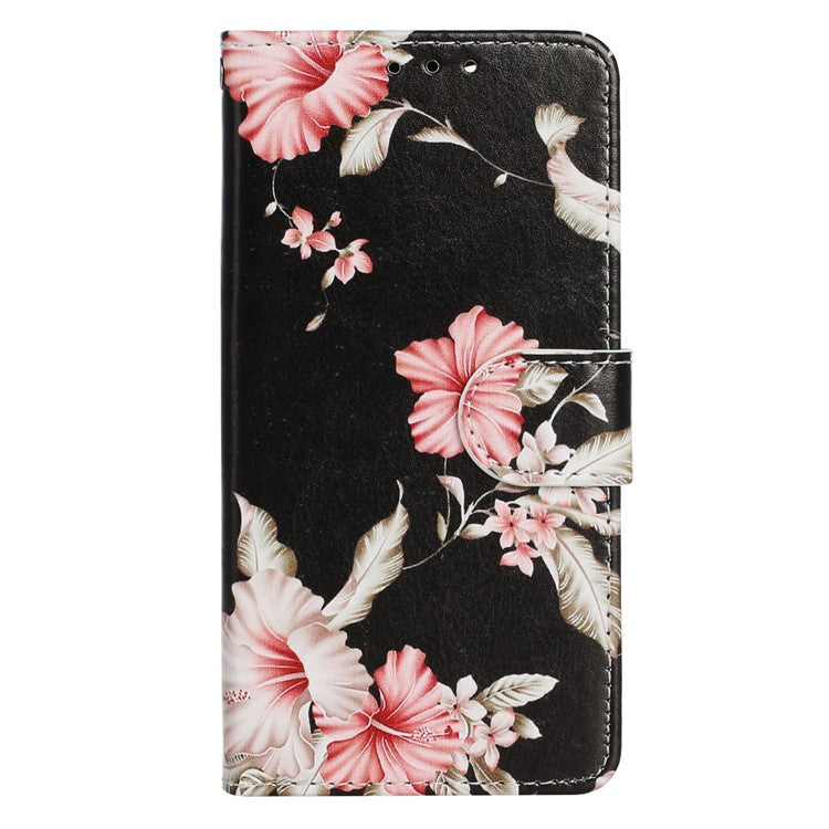 For Google Pixel 8a Case Leather Pattern Design Flip Wallet Phone Cover - Rhododendron