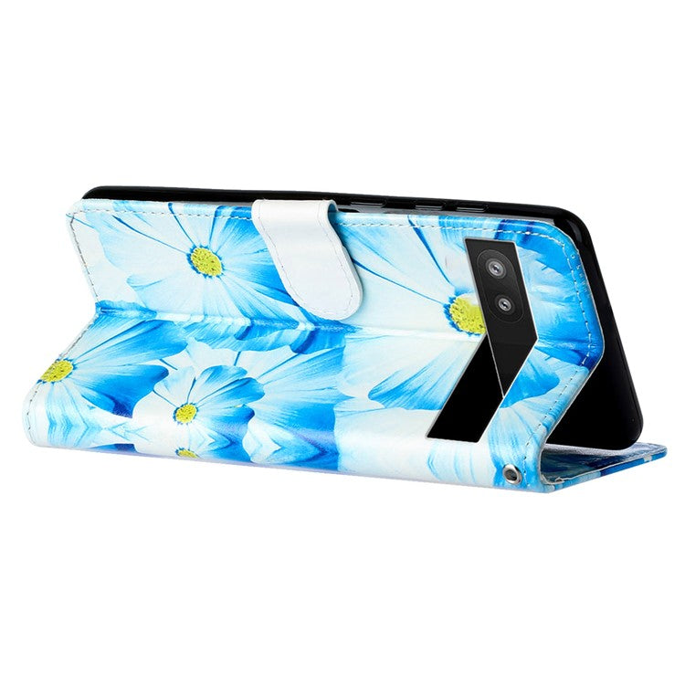 For Google Pixel 8a Case Leather Pattern Design Flip Wallet Phone Cover - Orchid