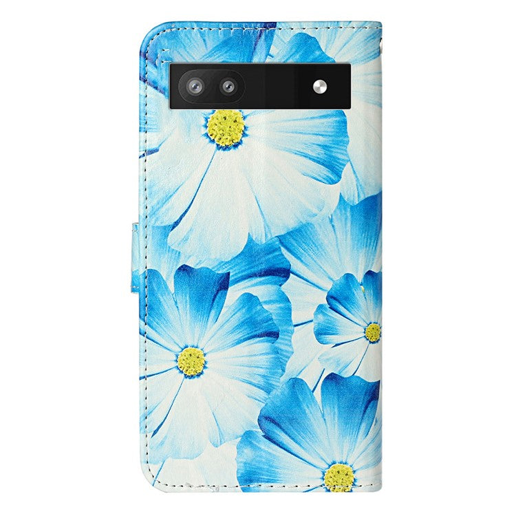 For Google Pixel 8a Case Leather Pattern Design Flip Wallet Phone Cover - Orchid