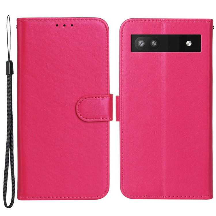 For Google Pixel 8a Case Wallet Style Flip Leather Phone Cover Card Holder - Rose