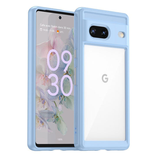 For Google Pixel 7 5G Stylish TPU + Acrylic Phone Protective Case Anti-scratch Back Cover - Blue