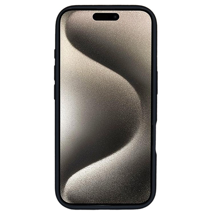 For iPhone 16 Case Carbon Fiber Texture Magnetic Ring Kickstand TPU+PC Phone Cover