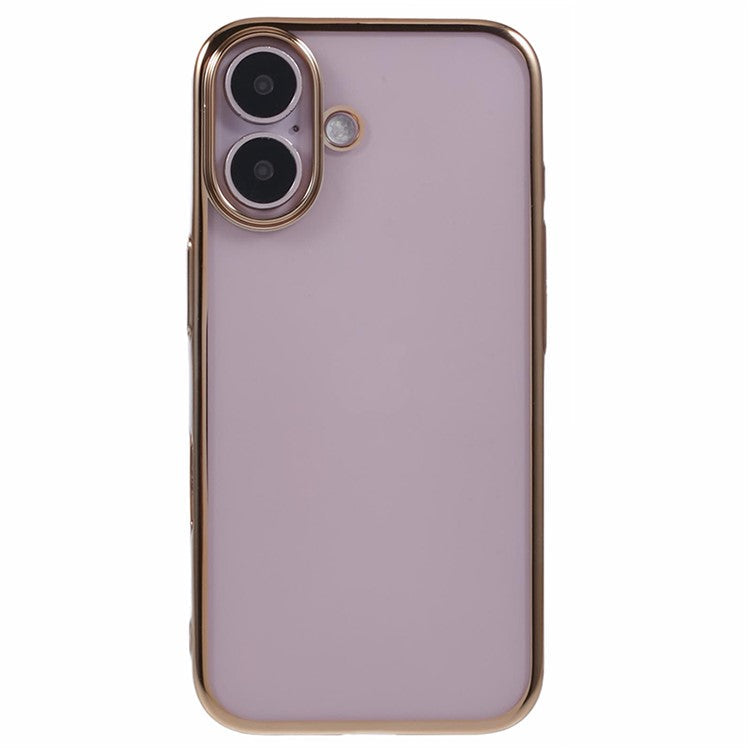 X-LEVEL For iPhone 16 Case Hard PC Transparent Shockproof Phone Cover - Gold