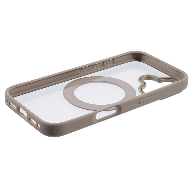 For iPhone 16 Plus Phone Case Ring Holder Kickstand PC+TPU Phone Cover - Titanium Gold