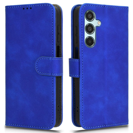 For Samsung Galaxy M35 5G Case Skin-Feel Leather Anti-Drop Wallet Flip Phone Cover - Blue