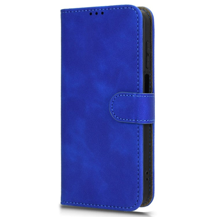 For Samsung Galaxy M35 5G Case Skin-Feel Leather Anti-Drop Wallet Flip Phone Cover - Blue