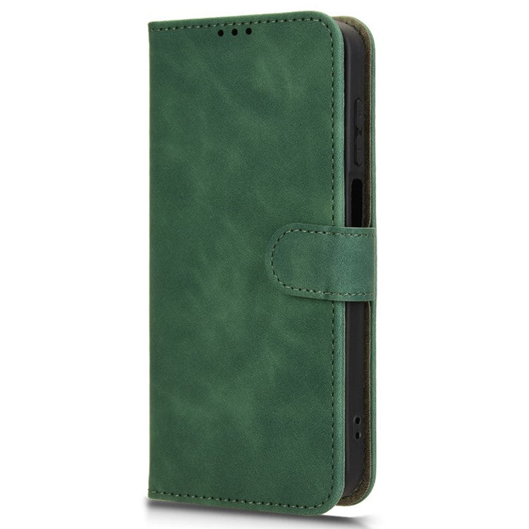 For Samsung Galaxy M35 5G Case Skin-Feel Leather Anti-Drop Wallet Flip Phone Cover - Green