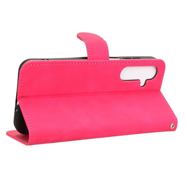 For Samsung Galaxy M35 5G Case Skin-Feel Leather Anti-Drop Wallet Flip Phone Cover - Rose