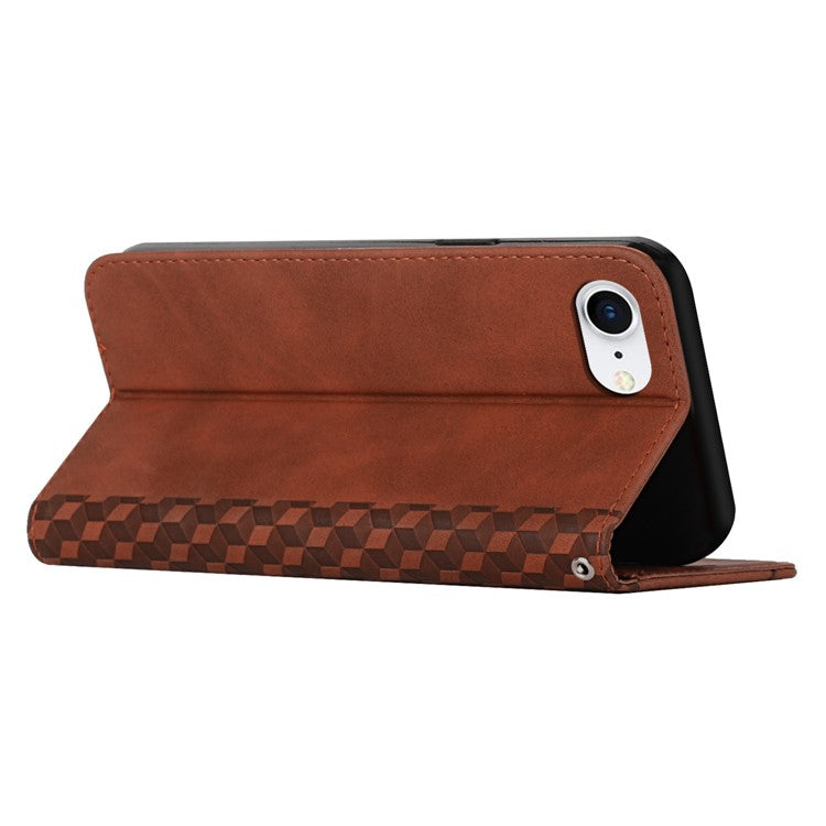 For iPhone 16e Wholesale Cell Phone Stand Case Magnetic Closure PU Leather Cover - Brown